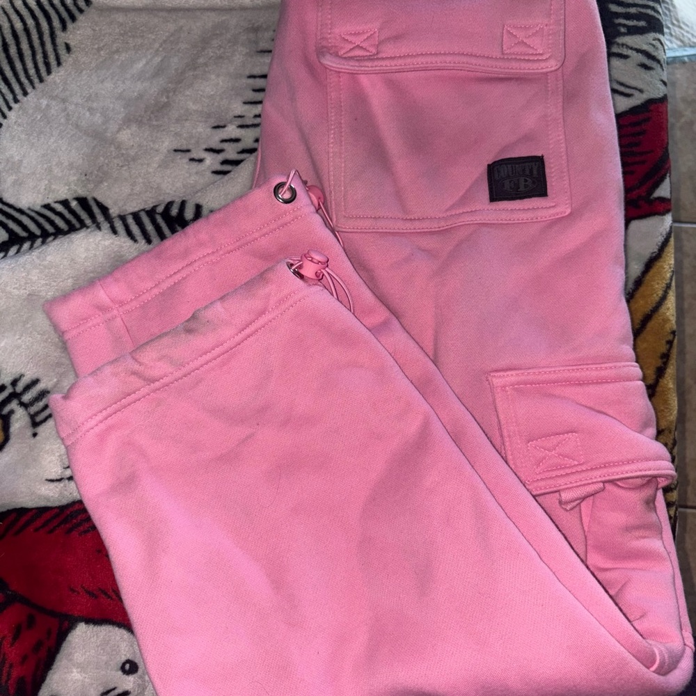 FB COUNTY Pink Cargo Sweats Size XS